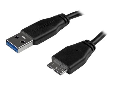 STARTECH 15cm 6in Slim USB 3.0 Micro B Cable, STARTECH 15cm 6in Slim USB 3.0 Micro B Cable - USB3AU USB3AUB15CMS