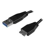 STARTECH 15cm 6in Slim USB 3.0 Micro B Cable, STARTECH 15cm 6in Slim USB 3.0 Micro B Cable - USB3AU USB3AUB15CMS