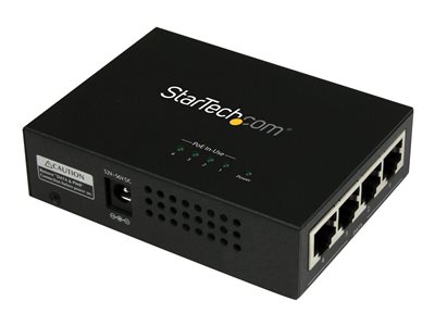 STARTECH 4 Port Gigabit Midspan - PoE+Injector, STARTECH 4 Port Gigabit Midspan - PoE+Injector - PO POEINJ4G