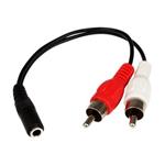 STARTECH 6in Stereo 3.5mm M to 2x RCA F Cable, STARTECH 6in Stereo 3.5mm M to 2x RCA F Cable - MUFM MUFMRCA
