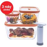 STATUS Viva 4-dielny set sklenených vákuových dóz 131200, lososová 3831091709865
