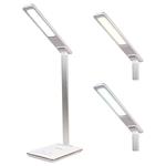 Stolní LED lampička Huslog bílá s bezdrátovou nabíječkou KAT00129