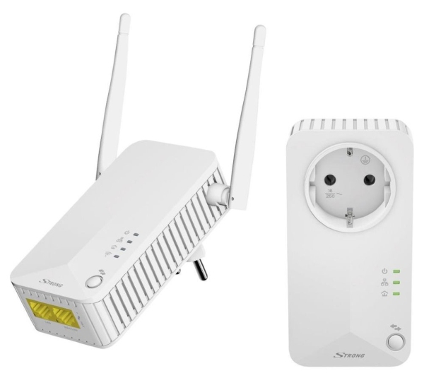 2000 Mbps Kit Powerline 2000 Duo STRONG - 2 Adaptateurs - Prise Intégrée - Portée 300m - Pour IPTV/Jeux Strong Powerline 2000 Kit Test 2000 Mbps Kit Powerline 2000 Duo STRONG - 2 Adaptateurs - Prise Intégrée - Portée 300m - Pour IPTV/Jeux Strong Powerline 2000 Kit Test