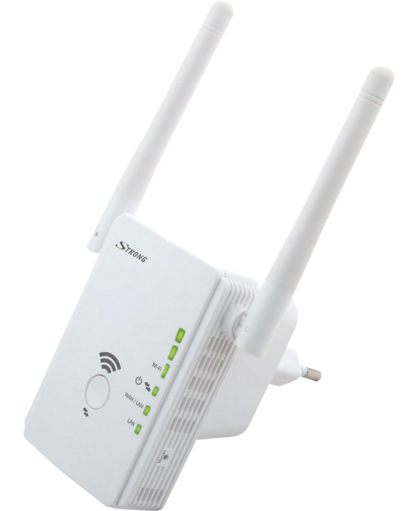 STRONG univerzální opakovač 300/ Wi-Fi standard 802.11n/ 300 Mbit/s/ 2,4GHz/ 2x LAN/ bílý REPEATER300