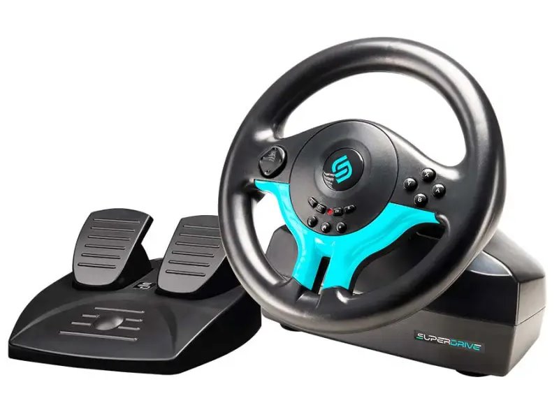 SUPERDRIVE Sada volantu a pedálů SV250 SP Edition/ PS3+4/ Xbox One/ Switch 1+2/ PC/ Modrý SA5578-1