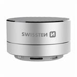 SWISSTEN bluetooth reproduktor, i-METAL, 3W, strieborný, regulácia hlasitosti, kovový 52104432