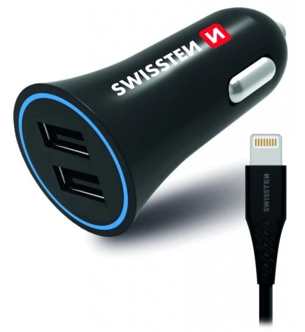 SWISSTEN CL ADAPTÉR 2,4A POWER 2x USB + KABEL LIGHTNING 20110910