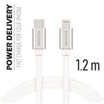 SWISSTEN DATA CABLE USB-C / LIGHTNING TEXTILE 1,2M SILVER 71525203