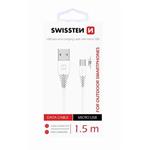 SWISSTEN DATA CABLE USB / MICRO USB 1,5 M BÍLÝ (9mm) 71504302