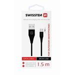 SWISSTEN DATA CABLE USB / MICRO USB 1,5 M ČERNÝ (9mm) 71504303