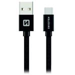 SWISSTEN DATA CABLE USB / USB-C TEXTILE 0,2M BLACK 71521101