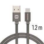 SWISSTEN DATA CABLE USB / USB-C TEXTILE 1,2M GREY 71521202
