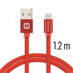 SWISSTEN DATA CABLE USB / USB-C TEXTILE 1,2M RED 71521206