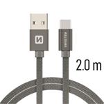 SWISSTEN DATA CABLE USB / USB-C TEXTILE 2,0M GREY 71521302
