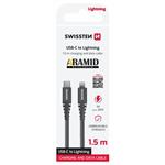 SWISSTEN DATOVÝ KABEL ARAMID REINFORCED USB-C / LIGHTNING 1,5 M ANTRACIT 71544010