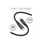 SWISSTEN DATOVÝ KABEL SOFT SILICONE USB-C / USB-C 1,5 M 60W ČERNÝ - pokrčená krabička 71532010
