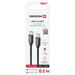 Swissten Datový Kabel Textile USB-C / USB-C 0,2m Černý 71527208