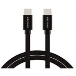 Swissten Datový Kabel Textile USB-C / USB-C 0,2m Černý 71527208