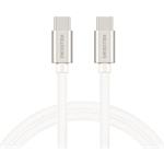 Swissten Datový Kabel Textile USB-C / USB-C 0,2m Stříbrný 71527209