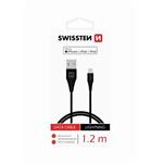 SWISSTEN DATOVÝ KABEL TPE USB / LIGHTNING MFi 1,2 M ČERNÝ 71526500