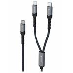 Swissten nabíjecí kabel 2v1 100w USB-C / 2x USB-C 1,5 m černý 72501201