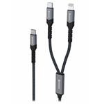 Swissten nabíjecí kabel 2v1 USB-C / USB-C + lightning 100w 1,5 m černý 72501202