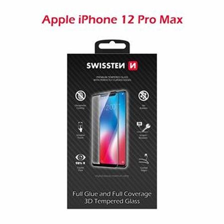 SWISSTEN OCHRANNÉ SKLO ULTRA DURABLE 3D APPLE IPHONE 12 Pro Max ČERNÉ 64701866