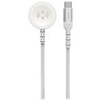 Swissten opletený magnetický kabel pro apple watch kovový, usb-c 1.2 m bílý 22065502