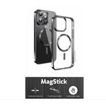 Swissten POUZDRO CLEAR JELLY MagStick METALLIC PRO IPHONE 15 PRO MAX ČERNÉ 36500115