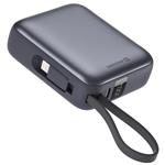 Swissten Power bank 10000 mAh s integrovanými kabely - USB-C, A, Lightning / vesmírně stříbrná 22013939