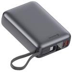 Swissten Power bank 20000 mAh 45W s integrovaným kabelem USB-C / vesmírně stříbrná 22013976