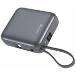 Swissten Power Bank Space 10000 mAh, 35W S Integrovaným Kabelem USB-C Stříbrná 22013986