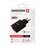 SWISSTEN, Sieťový adaptér, 100-240V, 5V, 2100mA, nabíjanie mobilných telefónov a in., čierny 22033000