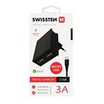 SWISSTEN, Sieťový adaptér, s microUSB kabelem, 100-240V, 5V, 3000mA, nabíjanie mobilných telefónov 22042000