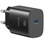 Swissten Síťový Adaptér Edge GaN 1x USB-C PD 20W Černý 22071710