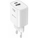 Swissten Síťový Adaptér Edge GaN 1x USB-C PD 25W + 1x USB-A 18W QC Bílý 22071715