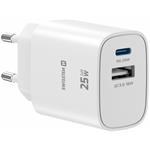 Swissten Síťový Adaptér Edge GaN 1x USB-C PD 25W + 1x USB-A 18W QC Bílý 22071715