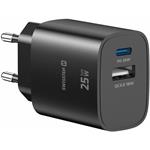 Swissten Síťový Adaptér Edge GaN 1x USB-C PD 25W + 1x USB-A 18W QC Černý 22071714