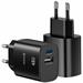 Swissten Síťový Adaptér Edge GaN 1x USB-C PD 45W + 1x USB-A 18W QC Černý 22071719