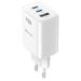 Swissten Síťový Adaptér Edge GaN 2x USB-C PD 65W + 1x USB-A 18W QC Bílý 22071720