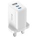 Swissten Síťový Adaptér Edge GaN 2x USB-C PD 65W + 1x USB-A 18W QC, Pro UK Zásuvku Bílý 22045103