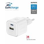 SWISSTEN SÍŤOVÝ ADAPTÉR GaN 1x USB-C 20W PD A 1x USB-A 18W QC BÍLÝ 22071100