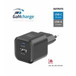 SWISSTEN SÍŤOVÝ ADAPTÉR GaN 1x USB-C 35W PD + 1x USB-A 27W QC ČERNÝ 22071210