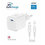 SWISSTEN SÍŤOVÝ ADAPTÉR GaN 1x USB-C 35W POWER DELIVERY BÍLÝ + DATOVÝ KABEL USB-C/LIGHTNING 1,2 M BÍLÝ 22070240