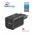 SWISSTEN SÍŤOVÝ ADAPTÉR GaN 1x USB-C 45W PD + 1x USB-A 18W QC ČERNÝ 22071310