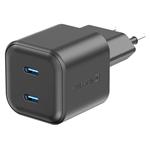 Swissten síťový adaptér gan 2x usb-c 20w power delivery černý 22070510