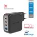 SWISSTEN SÍŤOVÝ ADAPTÉR GaN 3x USB-C 100W PD + 1x USB-A 18W QC ČERNÝ 22071600