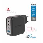 SWISSTEN SÍŤOVÝ ADAPTÉR GaN 3x USB-C 100W PD + 1x USB-A 18W QC ČERNÝ 22071600