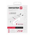 SWISSTEN SÍŤOVÝ ADAPTÉR PD 25W PRO IPHONE A SAMSUNG BÍLÝ 22060300