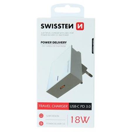 SWISSTEN SÍŤOVÝ ADAPTÉR PD3.0 18W BÍLÝ 22049100